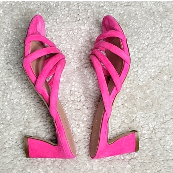 COLE HAAN ADELLE  PInk Suede Strappy Heels Size 9.5 - Picture 3 of 16